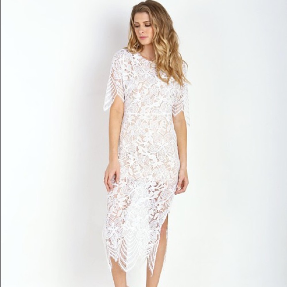 For Love & Lemons Luna Maxi Dress White
